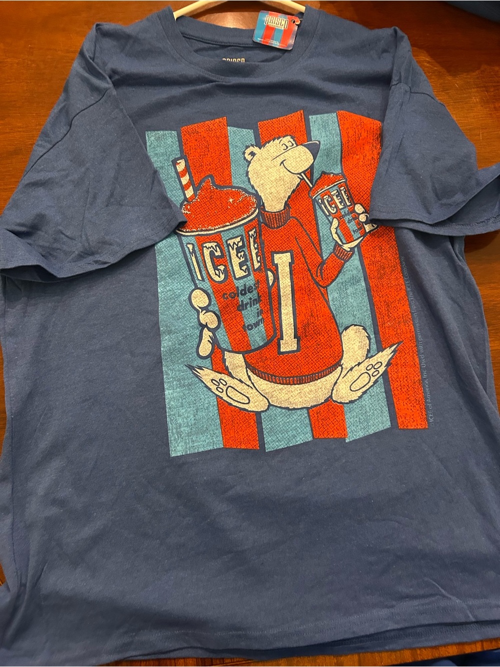 Vintage-Inspired Icee Bear Graphic Tee - Navy